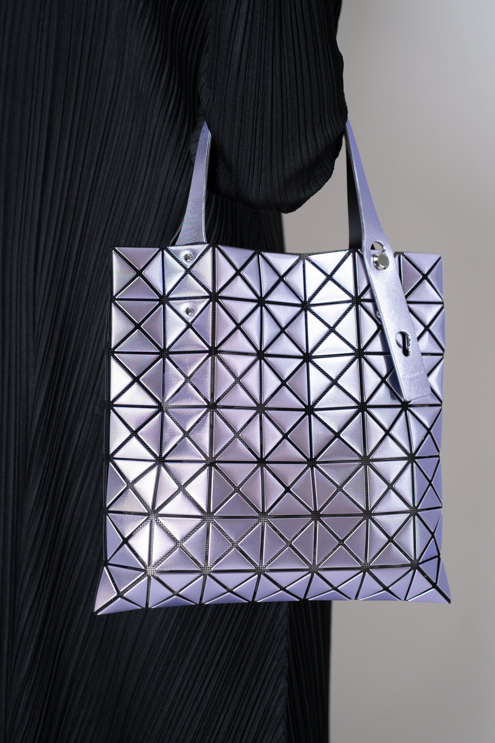Bao Bao Issey Miyake Platinum Mini Metallic Tote Bag in Purple