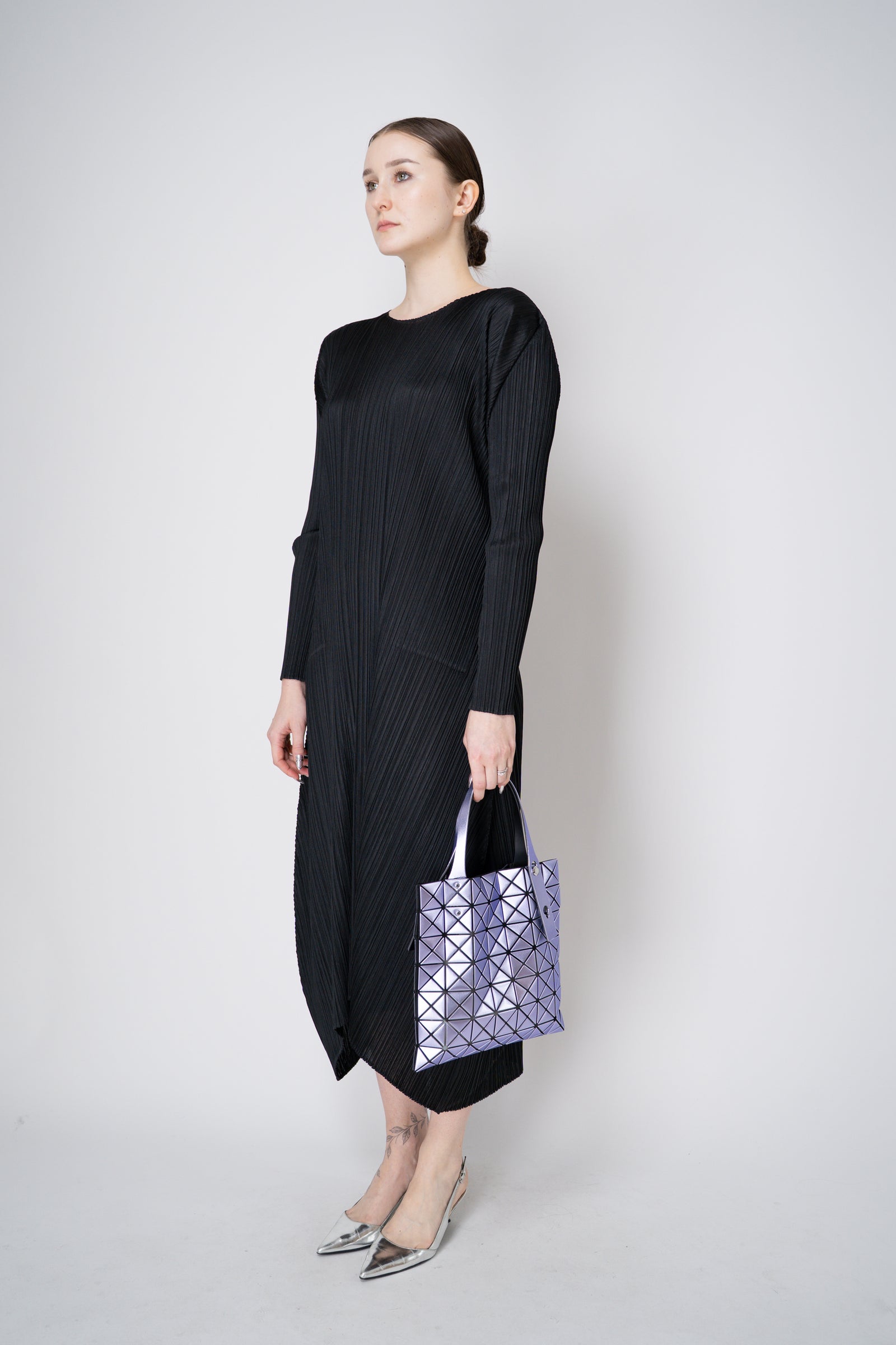 Bao Bao Issey Miyake Platinum Mini Metallic Tote Bag in Purple