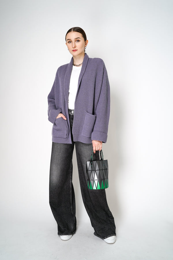 Base Milano Chunky Knit Cardigan in Purple Mauve Vancouver. Shop Online or in Store.