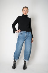Base Milano Merino Wool Knit Cropped Turtleneck Pullover in Black Vancouver. Shop Online or in Store. 