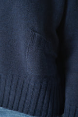 Base Milano Wool Cashmere Knit Crew Neck Sweater in Navy Vancouver. Shop Online or in Store.