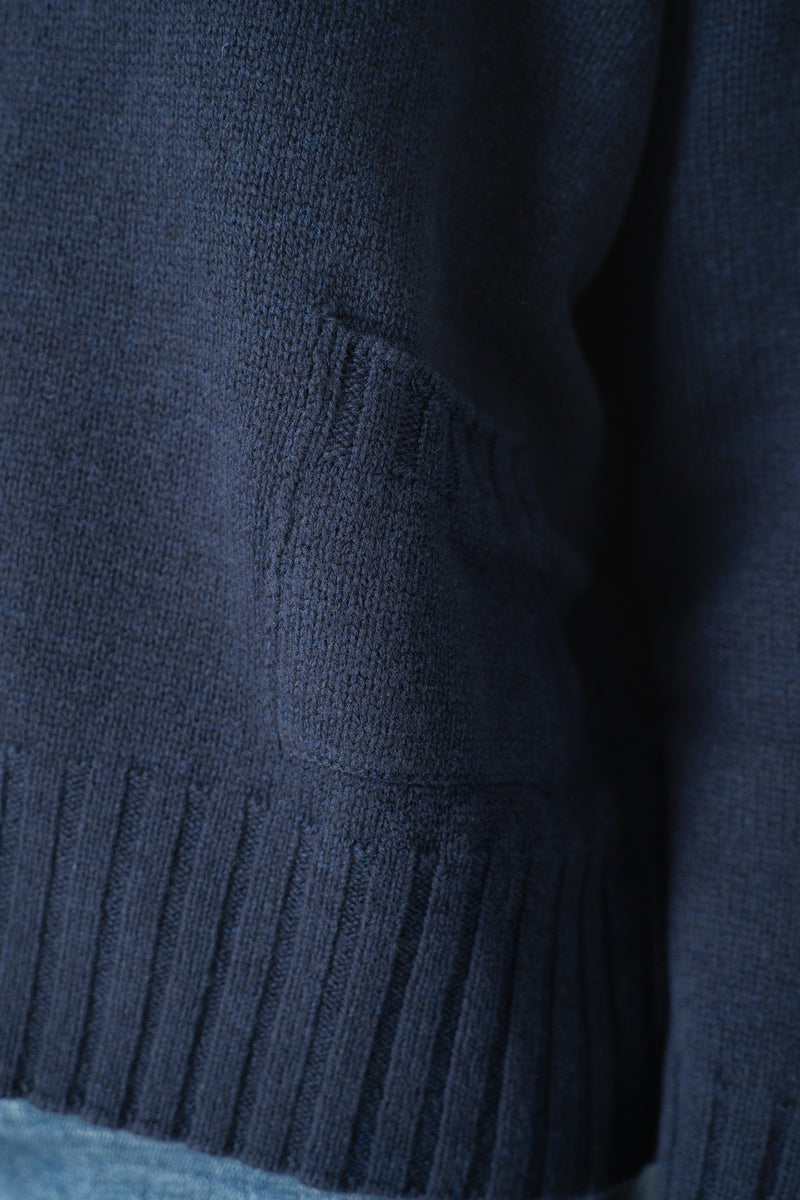 Base Milano Wool Cashmere Knit Crew Neck Sweater in Navy Vancouver. Shop Online or in Store.