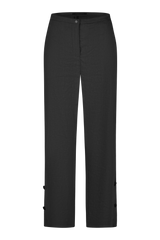Annette Gortz Linen Blend Tapered Pants with Slit Hem in Black Vancouver. Shop Online or in Store.