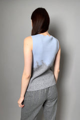 Tonet Intarsia Knit Sleeveless Top Blue and Grey - Ashia Mode - Vancouver, BC