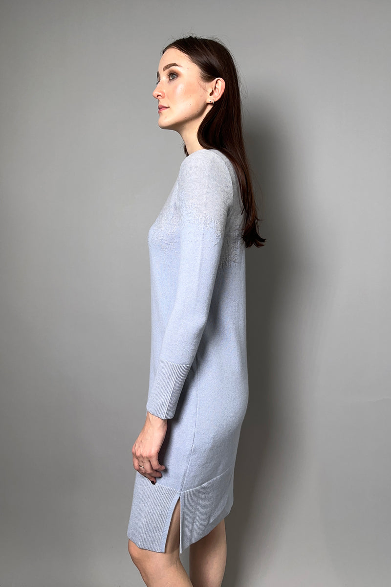 Tonet Intarsia Knit Sweater Dress in Sky Blue - Ashia Mode – Vancouver, BC