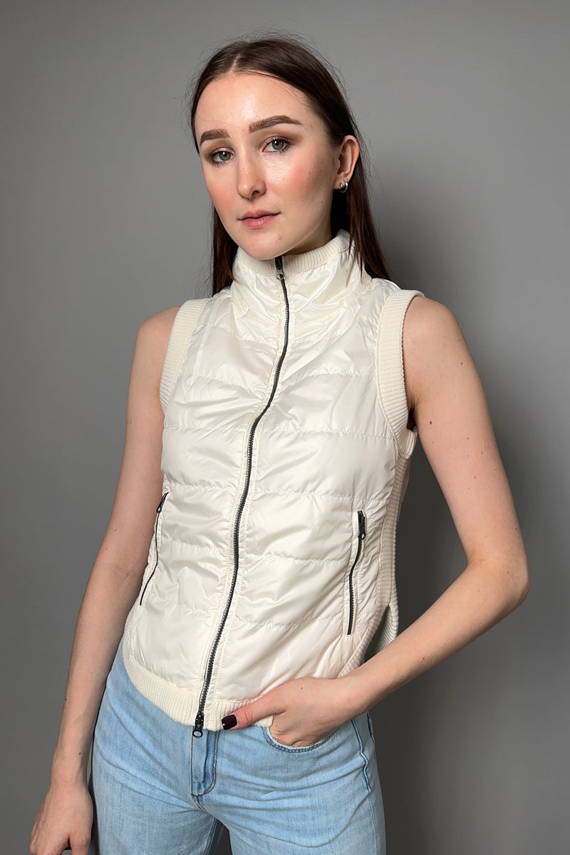Tonet Fitted Padded Vest in Light Cream - Ashia Mode - Vancouver, BC