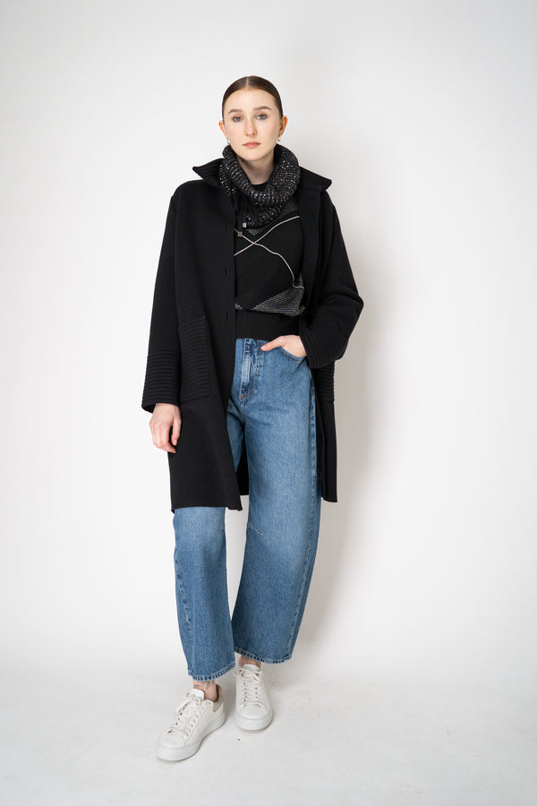 D. Exterior Cashmere Blend Knit Pullover with Brilliant Beading in Black Vancouver. Shop Online or in Store.