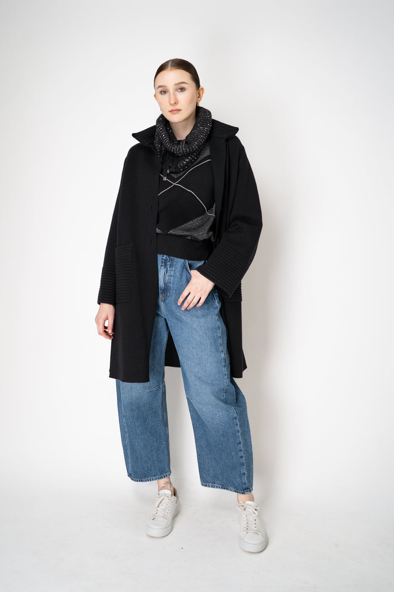 D. Exterior Cashmere Blend Knit Pullover with Brilliant Beading in Black Vancouver. Shop Online or in Store.