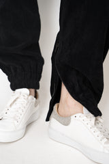 D. Exterior Corduroy Joggers with Zip Cuffs in Black Vancouver. Shop Online or in Store.