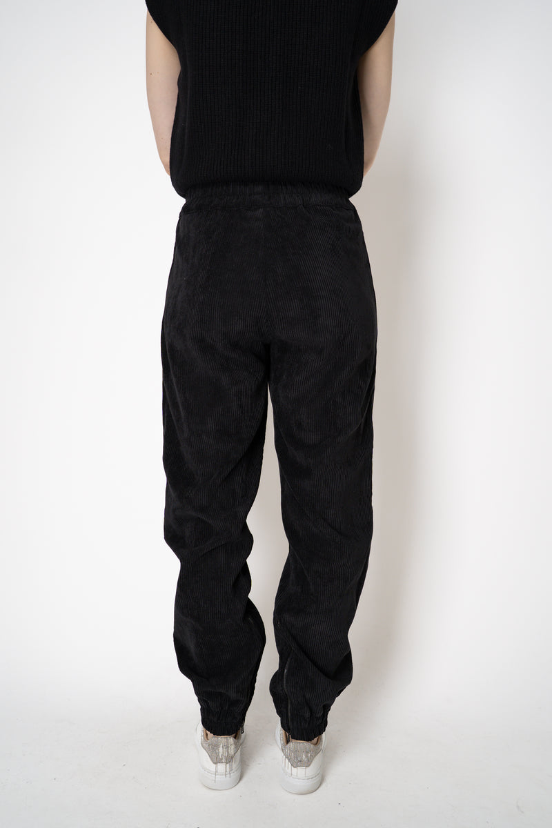 D. Exterior Corduroy Joggers with Zip Cuffs in Black Vancouver. Shop Online or in Store.