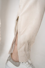 D. Exterior Corduroy Joggers with Zip Cuffs in Light Beige Vancouver. Shop Online or in Store.