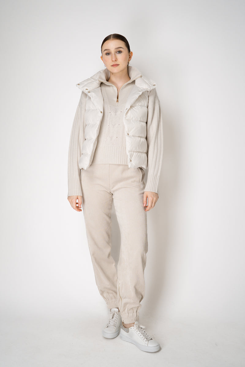 D. Exterior Corduroy Joggers with Zip Cuffs in Light Beige Vancouver. Shop Online or in Store.