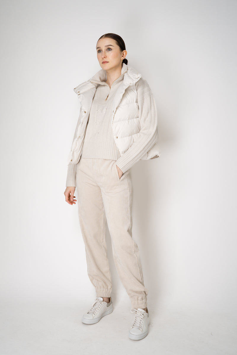 D. Exterior Corduroy Joggers with Zip Cuffs in Light Beige Vancouver. Shop Online or in Store.