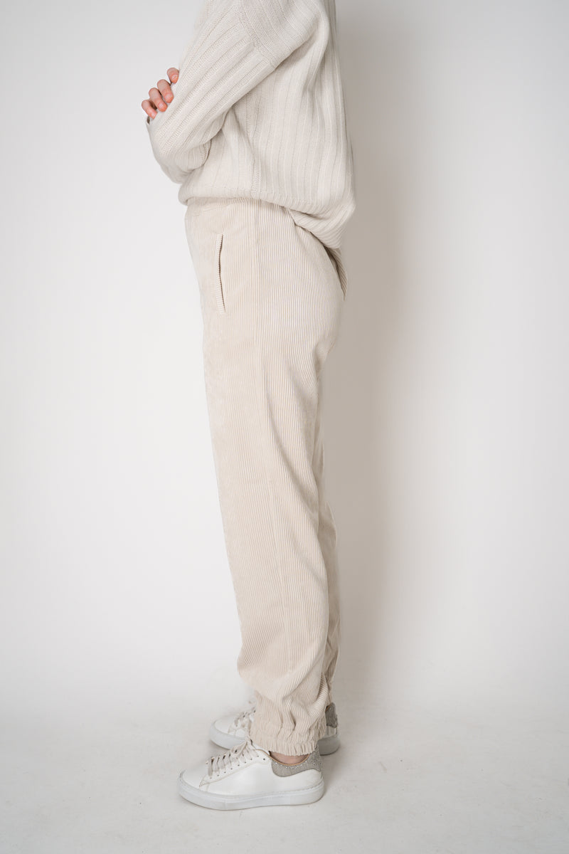 D. Exterior Corduroy Joggers with Zip Cuffs in Light Beige Vancouver. Shop Online or in Store.