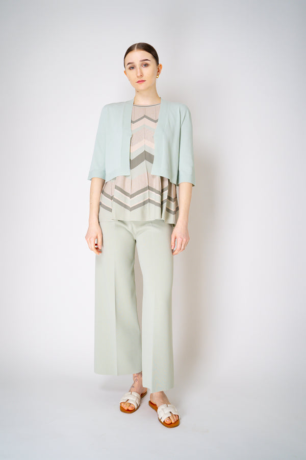 D. Exterior Cropped Knit Cardigan in Sage Green Vancouver. Shop Online or in Store