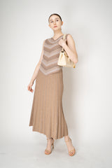 D. Exterior Fluid Drape Panel Sparkle Skirt in Brown Gold Vancouver. Shop Online or in Store.