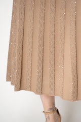 D. Exterior Fluid Drape Panel Sparkle Skirt in Brown Gold Vancouver. Shop Online or in Store.