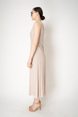 D. Exterior Fluid Drape Sparkle Panel Sleeveless Dress in Sand Vancouver. Shop Online or in Store.