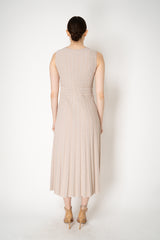 D. Exterior Fluid Drape Sparkle Panel Sleeveless Dress in Sand Vancouver. Shop Online or in Store.