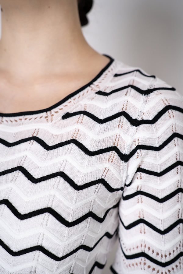 D. Exterior Knit Black and White Chevron Dress Vancouver. Shop Online or in Store.