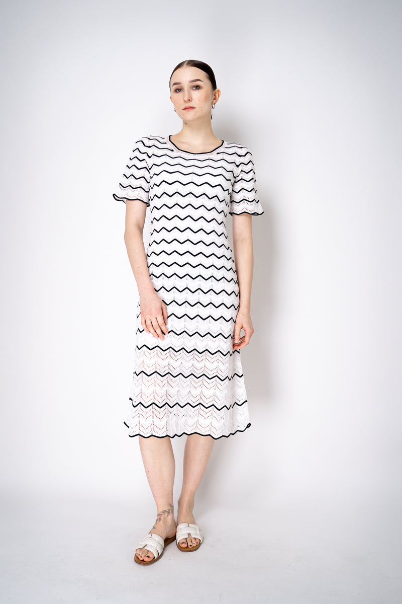D. Exterior Knit Black and White Chevron Dress Vancouver. Shop Online or in Store.