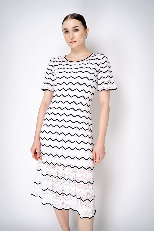 D. Exterior Knit Black and White Chevron Dress Vancouver. Shop Online or in Store.