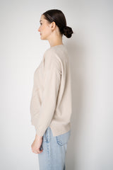 D. Exterior Knit Diamond Checkered Lurex Crew Neck Sweater in Beige Vancouver. Shop Online or in Store.