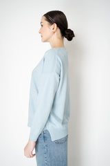 D. Exterior Knit Diamond Checkered Lurex Crew Neck Sweater in Light Blue Vancouver. Shop Online or in Store.