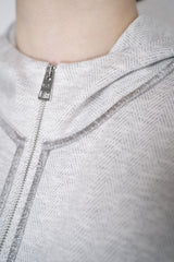 D. Exterior Knit Track Jacket in Grey Chevron Vancouver. Shop Online or in Store