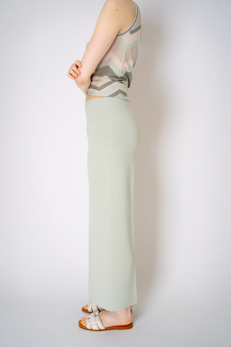 D. Exterior Knitted Pull-On Style Wide Leg Pants in Sage Green Vancouver. Shop Online or in Store