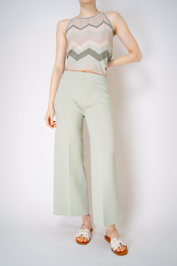 D. Exterior Knitted Pull-On Style Wide Leg Pants in Sage Green Vancouver. Shop Online or in Store 