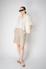 D. Exterior Linen Bermuda Shorts with Brilliant Beading Pockets in Beige Vancouver. Shop Online or in Store.