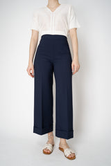 D. Exterior Pull-On Style Cropped Cady Trousers in Navy Vancouver. Shop Online or in Store.