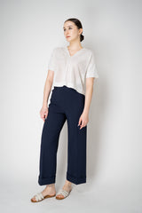 D. Exterior Pull-On Style Cropped Cady Trousers in Navy Vancouver. Shop Online or in Store.