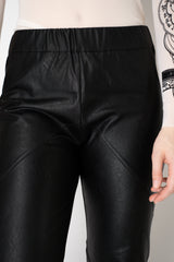 D. Exterior Pull-On Style Faux Leather Trousers in Black Vancouver. Shop Online or in Store.