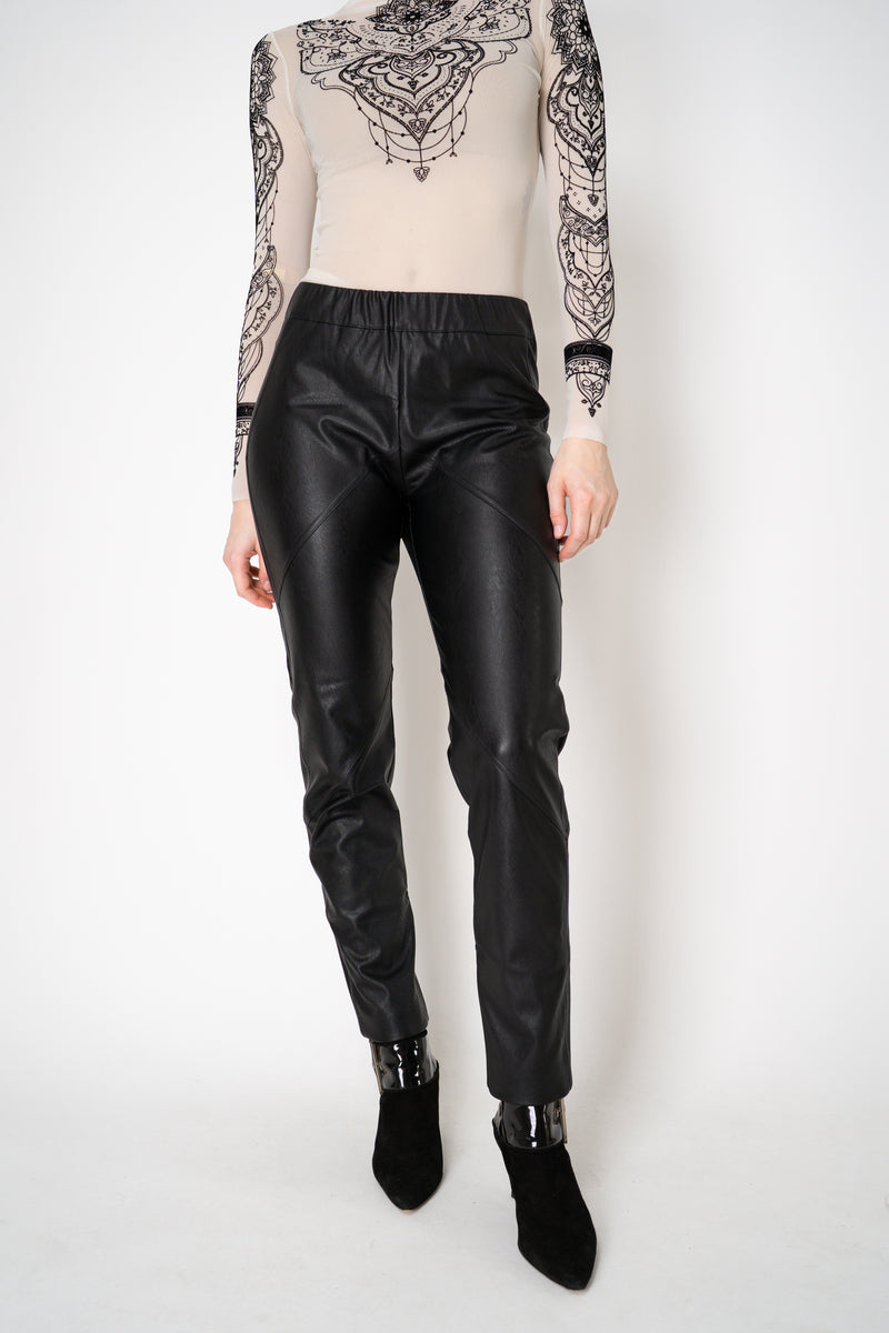 D. Exterior Pull-On Style Faux Leather Trousers in Black Vancouver. Shop Online or in Store.