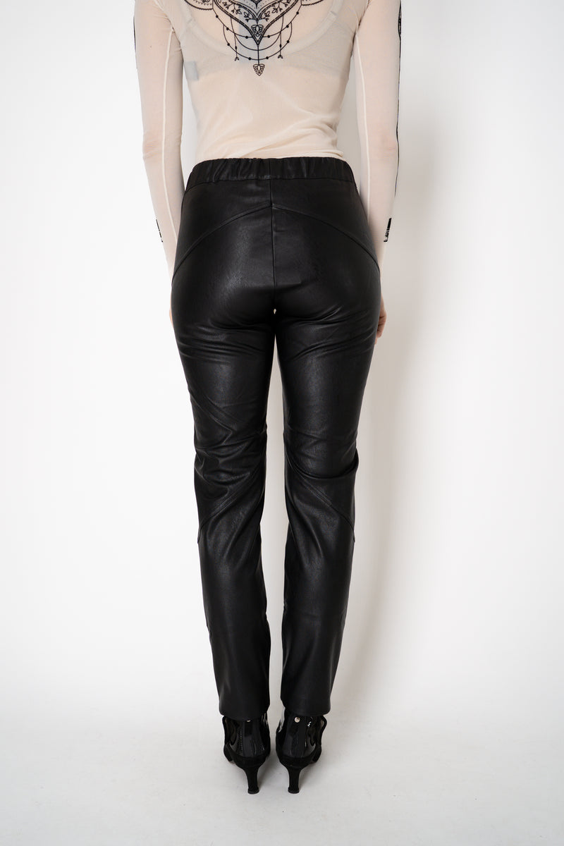 D. Exterior Pull-On Style Faux Leather Trousers in Black Vancouver. Shop Online or in Store.