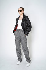 D. Exterior Pull-On Style Flannel Trousers in Herringbone Print Vancouver. Shop Online or in Store.