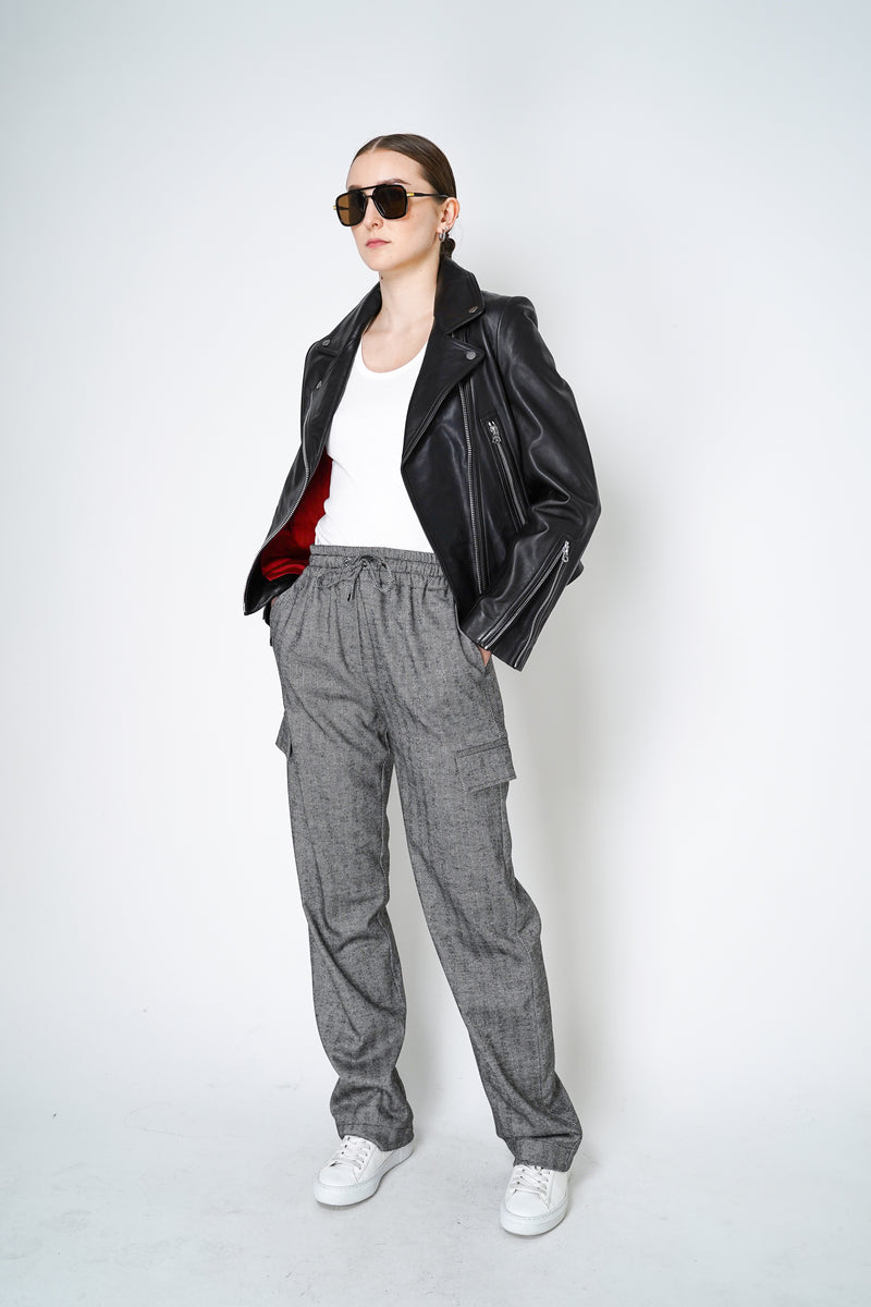 D. Exterior Pull-On Style Flannel Trousers in Herringbone Print Vancouver. Shop Online or in Store.