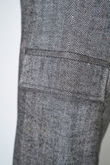 D. Exterior Pull-On Style Flannel Trousers in Herringbone Print Vancouver. Shop Online or in Store.