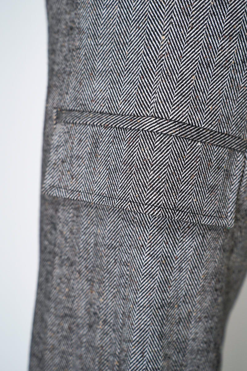D. Exterior Pull-On Style Flannel Trousers in Herringbone Print Vancouver. Shop Online or in Store.