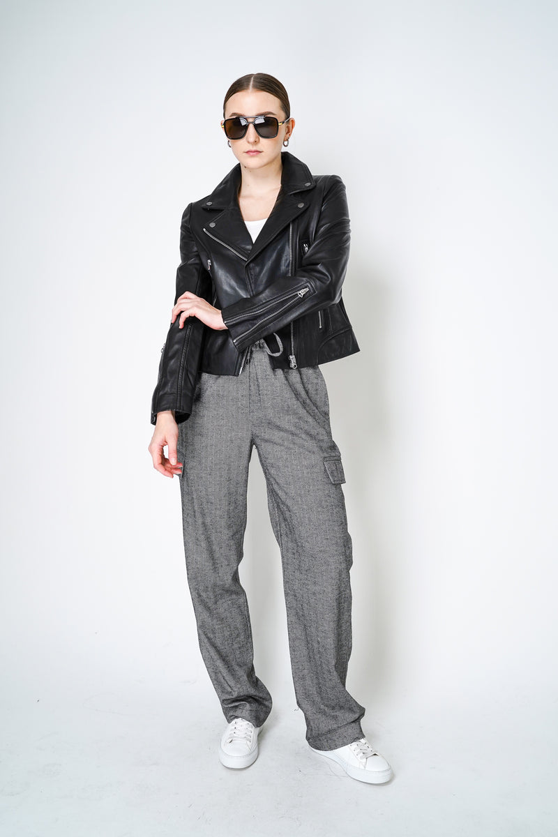 D. Exterior Pull-On Style Flannel Trousers in Herringbone Print Vancouver. Shop Online or in Store.