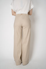 D. Exterior Pull-On Style Straight Wide Leg Linen Trousers in Blush Beige Vancouver. Shop Online or in Store.