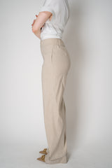 D. Exterior Pull-On Style Straight Wide Leg Linen Trousers in Blush Beige Vancouver. Shop Online or in Store.