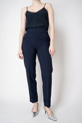 D. Exterior Pull-On Style Tapered Leg Cady Trousers in Navy Vancouver. Shop Online or in Store.