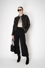 D. Exterior Pull-On Style Wide Cropped Corduroy Trousers in Black Vancouver. Shop Online or in Store.