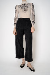 D. Exterior Pull-On Style Wide Cropped Corduroy Trousers in Black Vancouver. Shop Online or in Store.