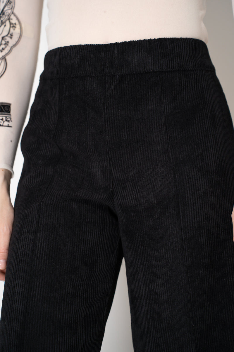 D. Exterior Pull-On Style Wide Cropped Corduroy Trousers in Black Vancouver. Shop Online or in Store.