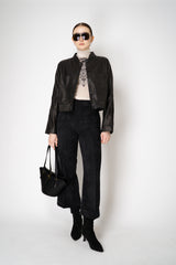 D. Exterior Pull-On Style Wide Cropped Corduroy Trousers in Black Vancouver. Shop Online or in Store.