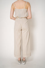 D. Exterior Pull-On Style Wide Cropped Corduroy Trousers in Cream Vancouver. Shop Online or in Store.